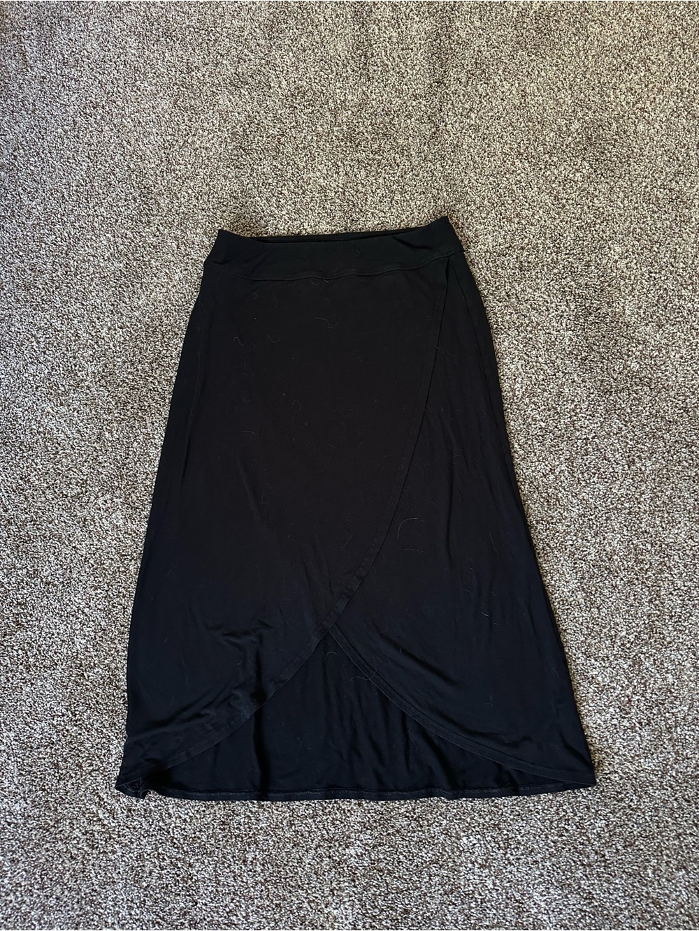 Athleta Black Wrap-Front High-Low Skirt
